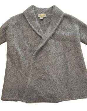 Charter Club Cashmere Sweater Size Petite S Black  100% Cashmere Open Front